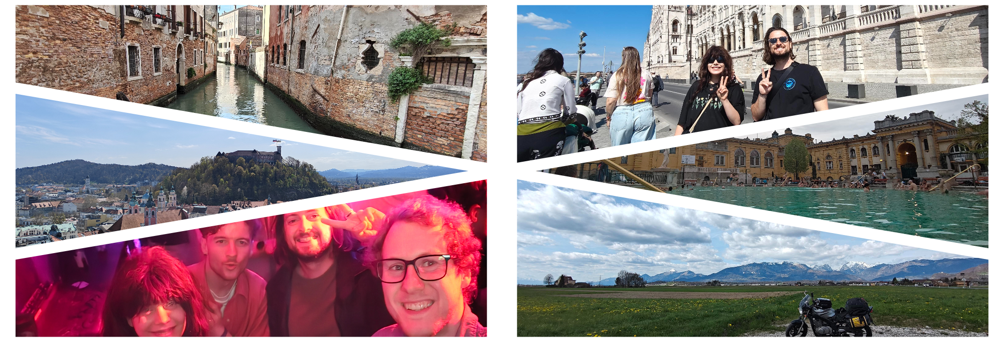 Image collage showing pictures from Slovenia and Hungary